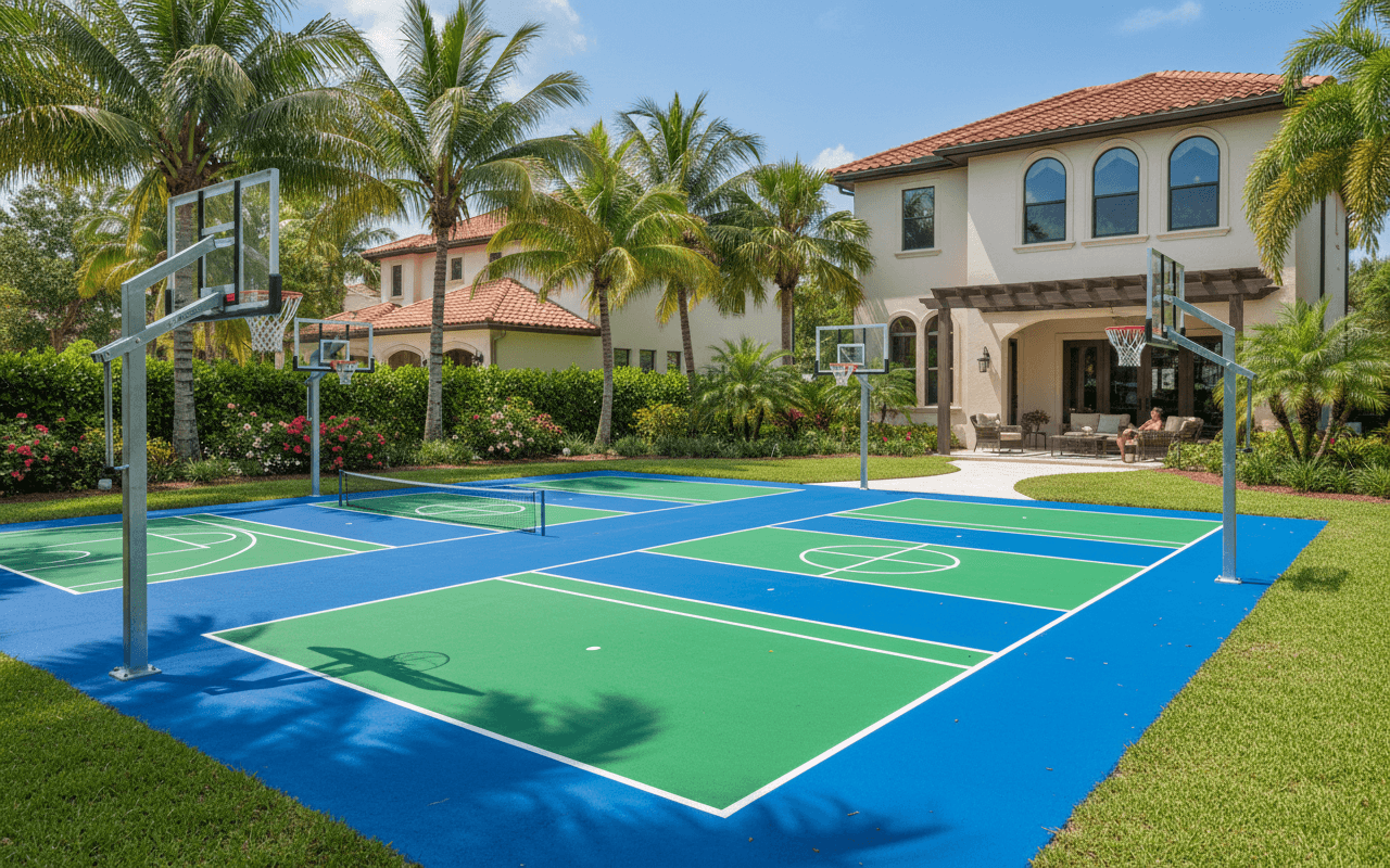 A finished sports court builder project